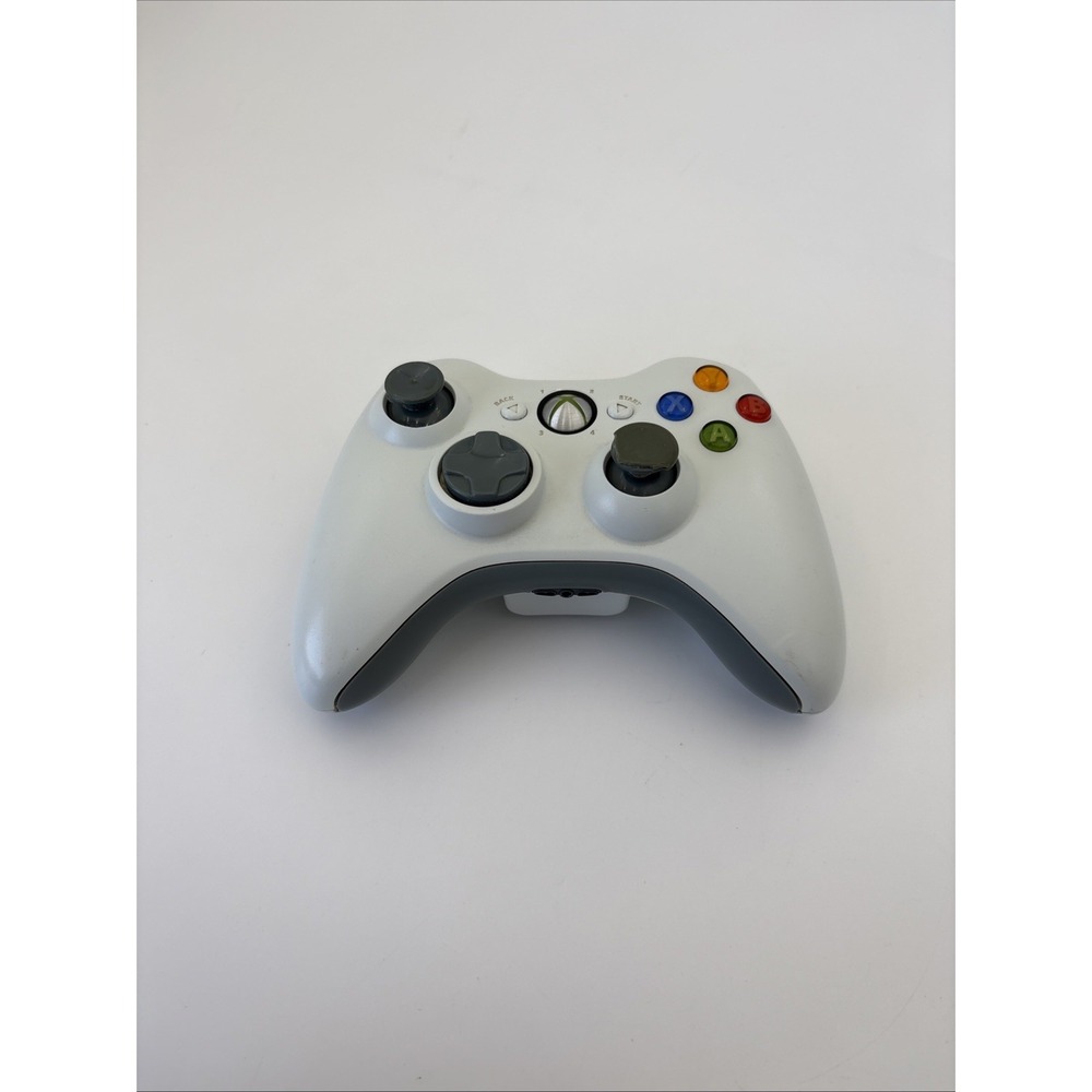Official OEM Microsoft Xbox 360 White Controller Tested No Batteries Cover